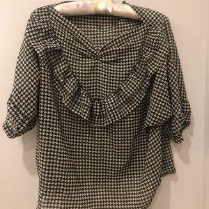 Chengrldan Black White Vintage Blouse M US 8